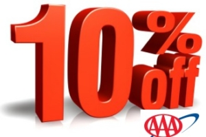 A red sign that says 1 0 percent off